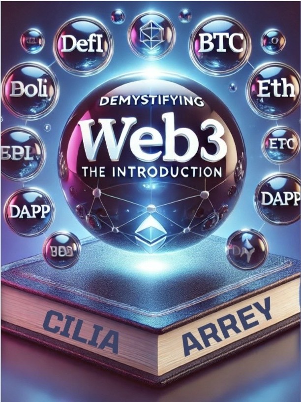 Demystifying Web3: The Introduction — book cover by Cilia Arrey